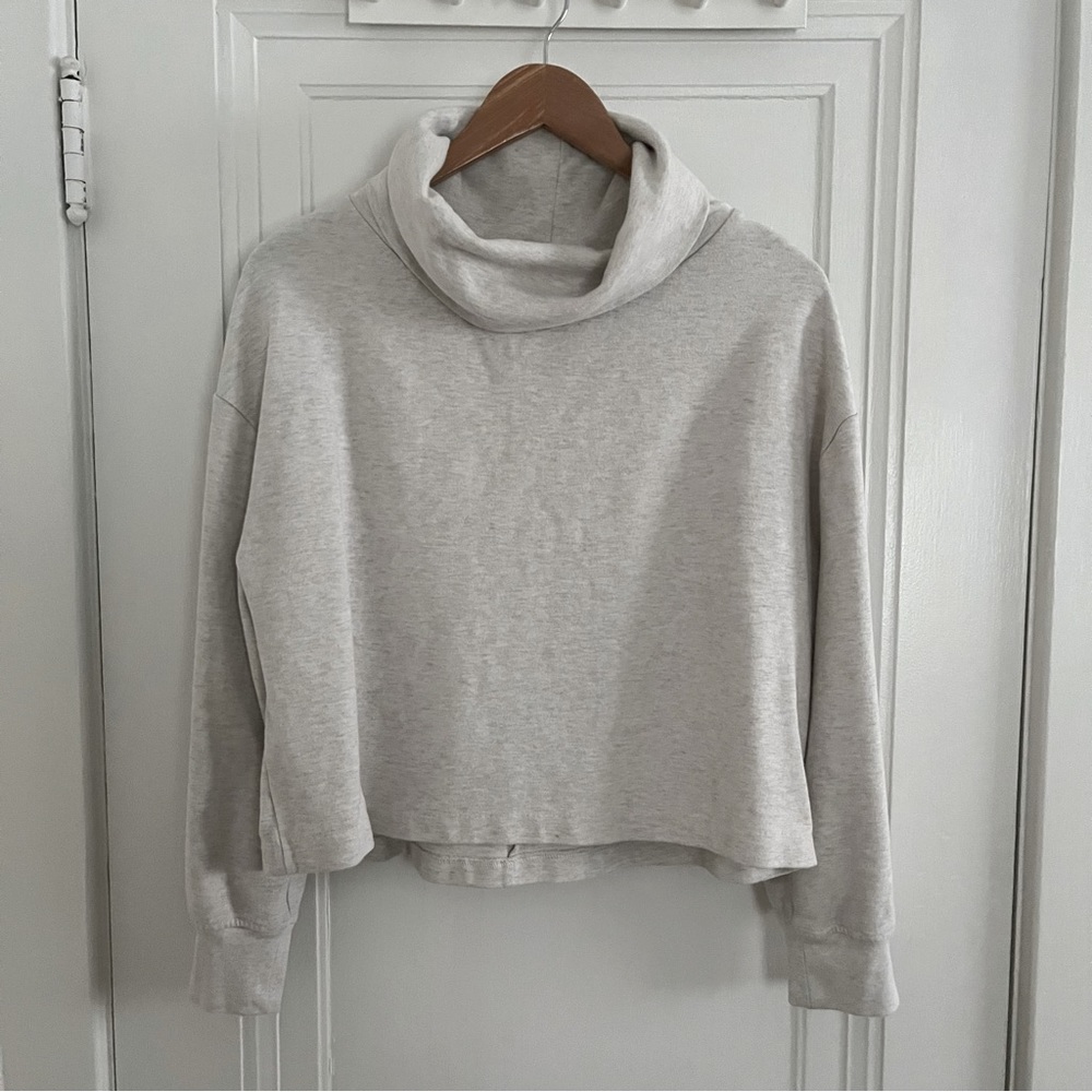 Frank & Oak heathered grey cowl neck sweatshirt